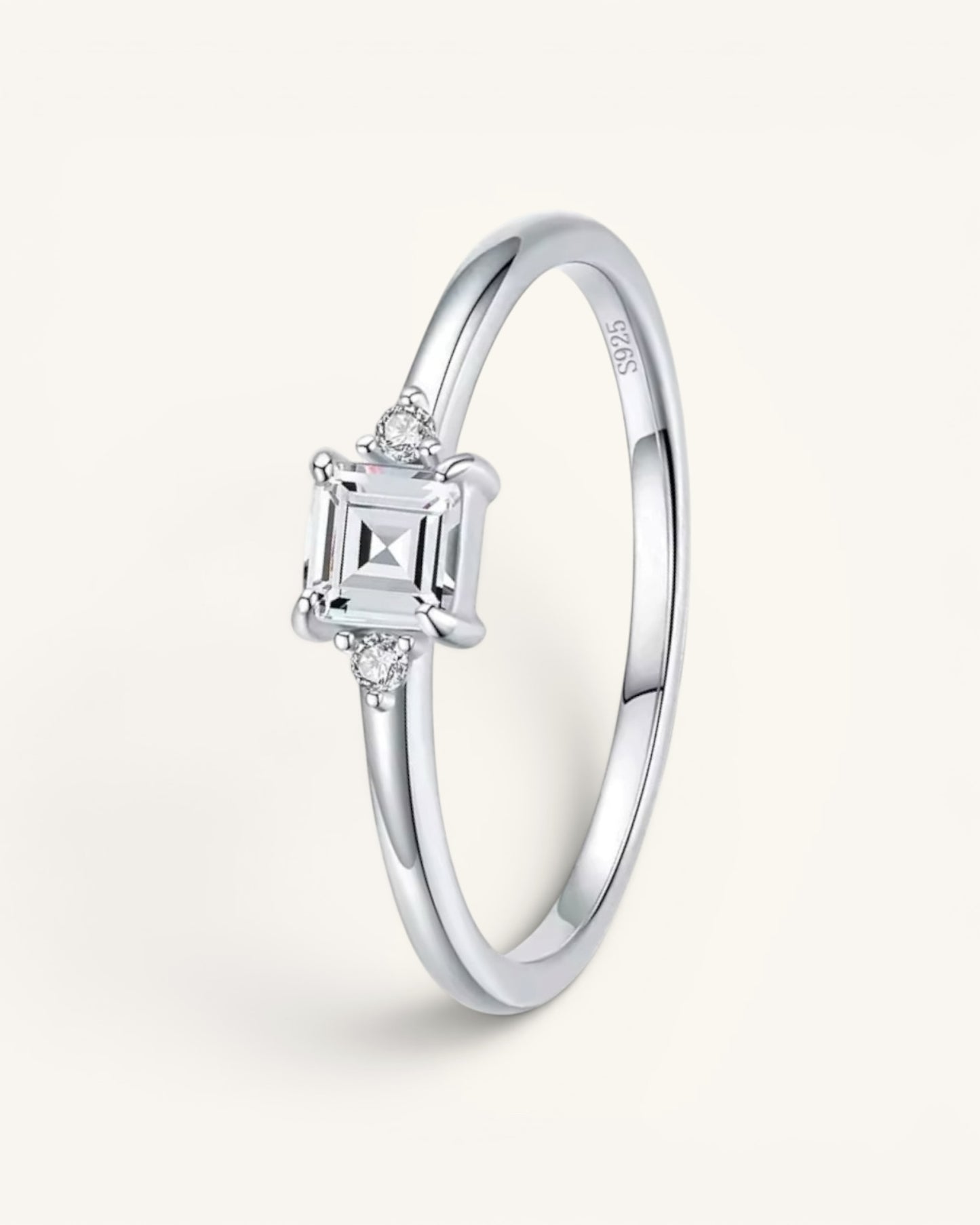White Silver Ring