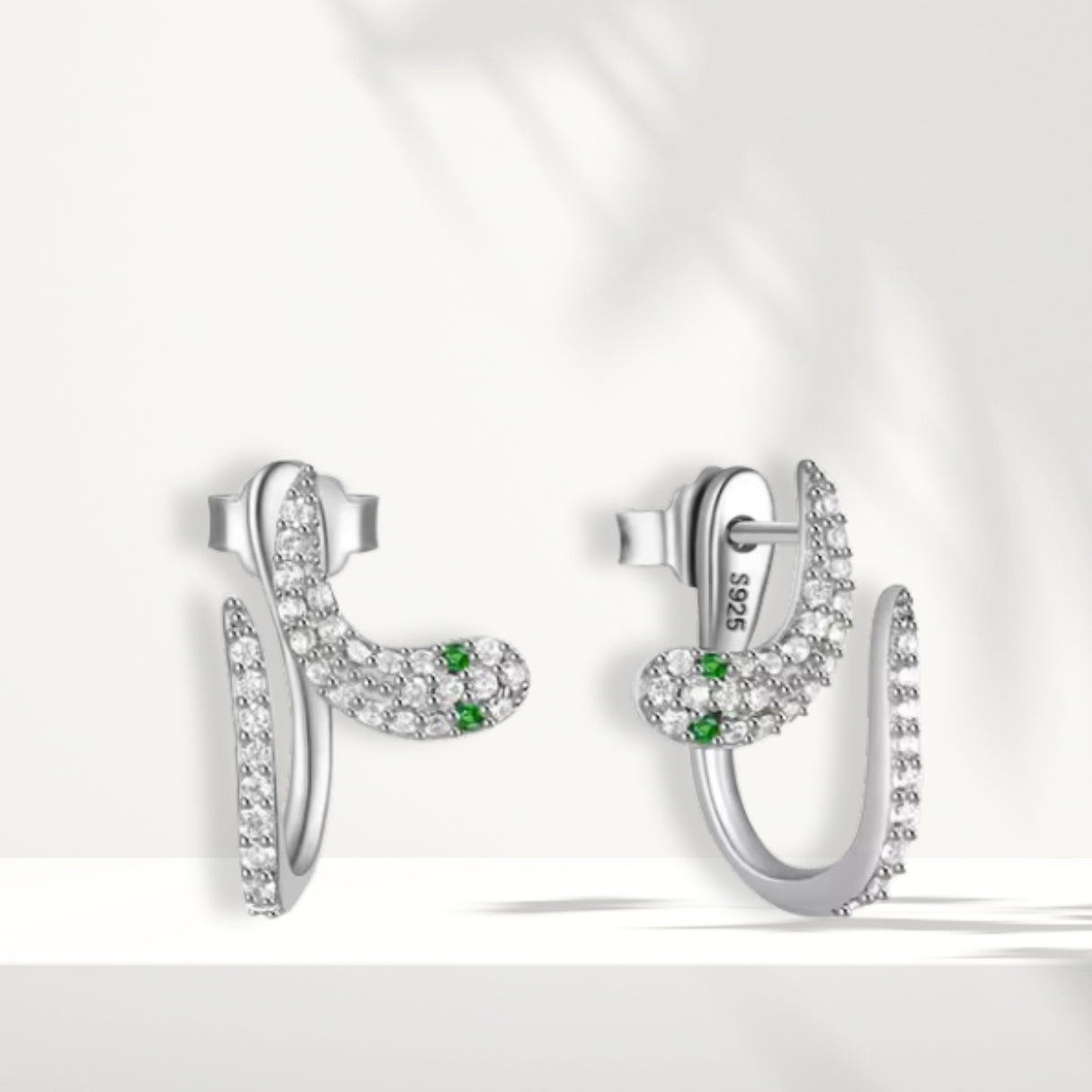 White Silver Earrings