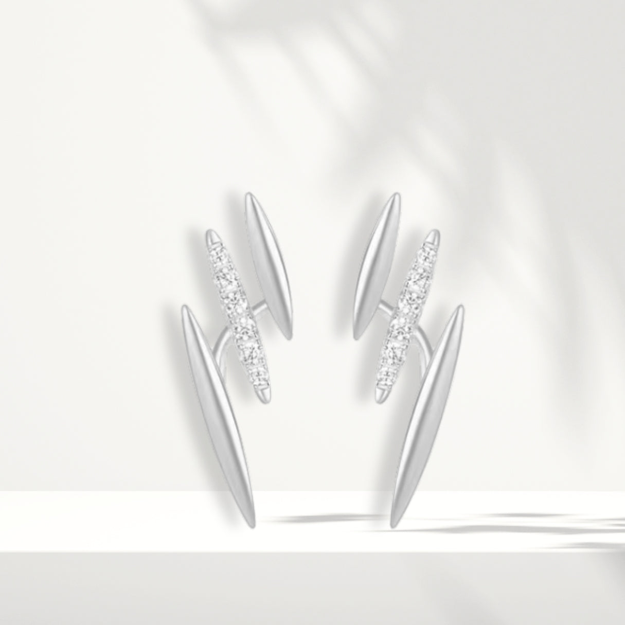 White Silver Earrings