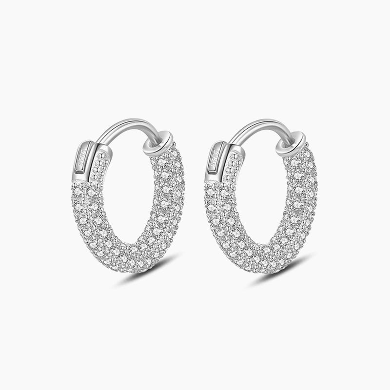 White Silver Earrings
