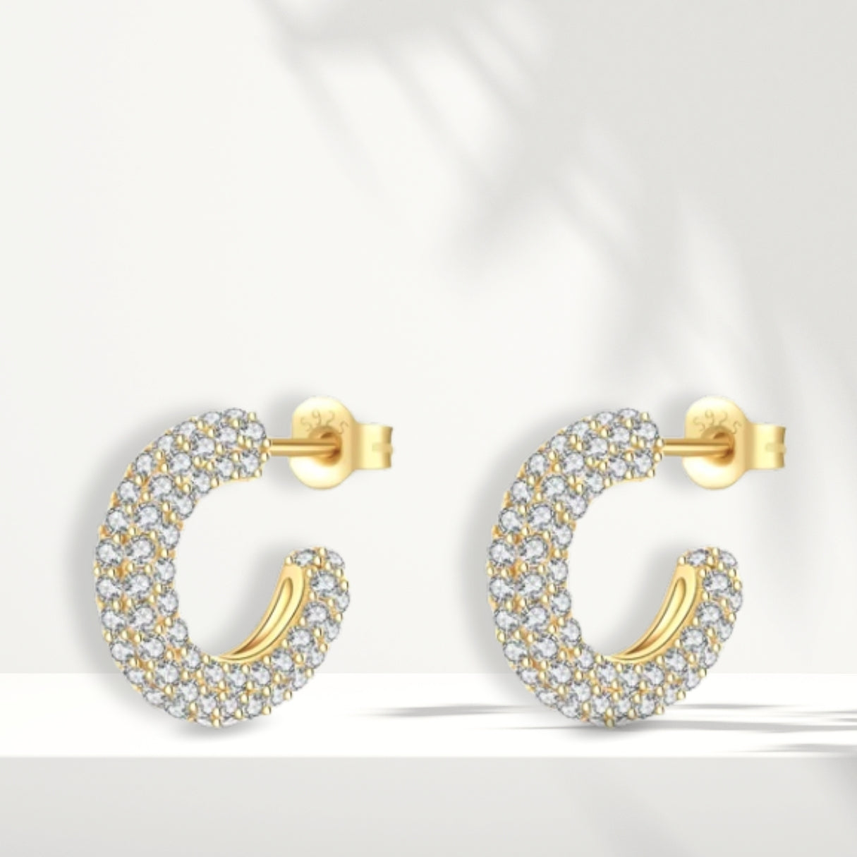 White Silver Earrings