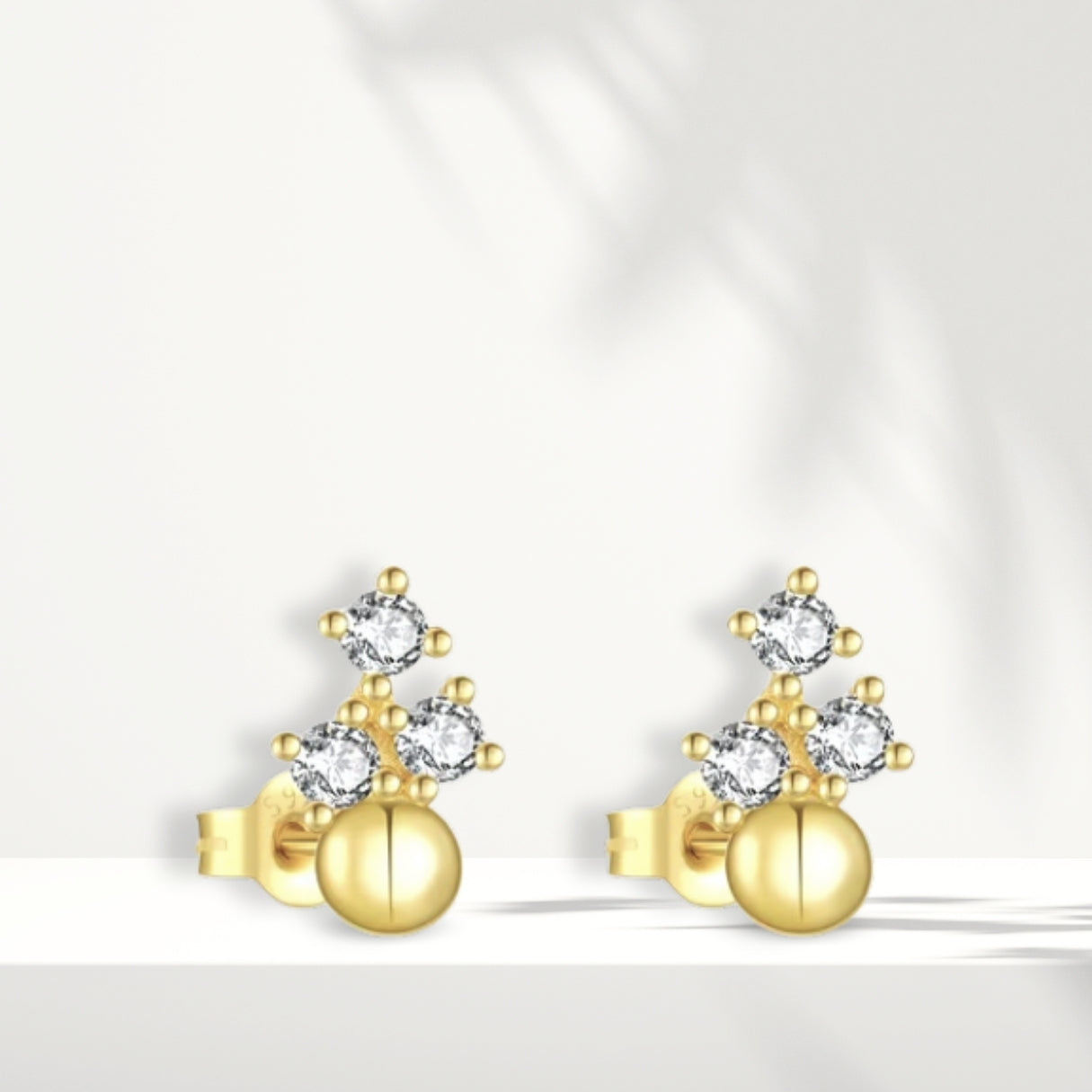 White Silver Earrings