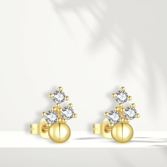 White Silver Earrings