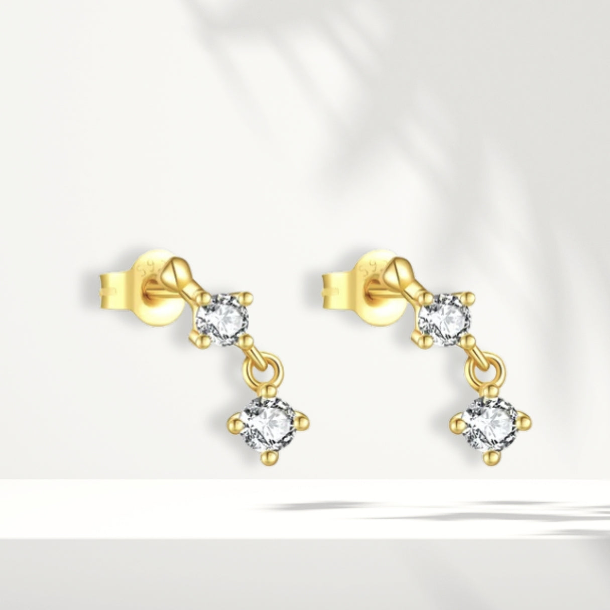 White Silver Earrings