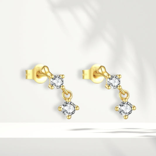 White Silver Earrings