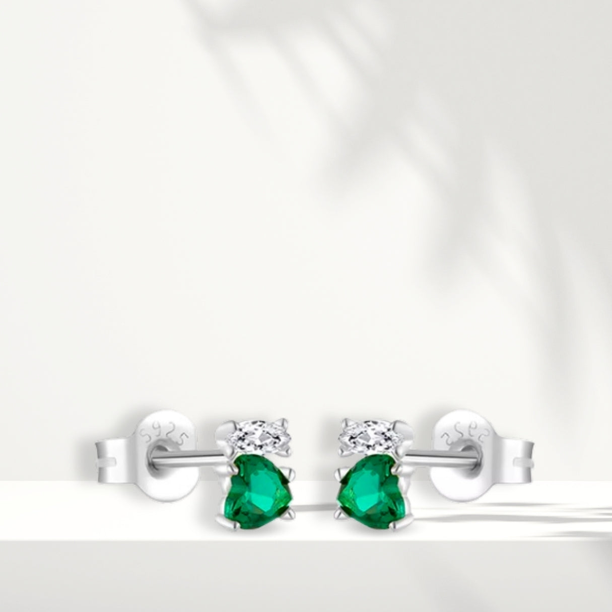 White Silver Earrings