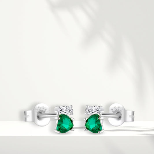 White Silver Earrings