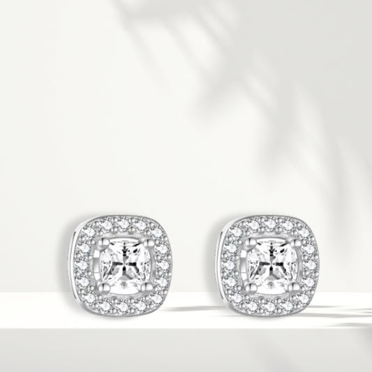 White Silver Earrings