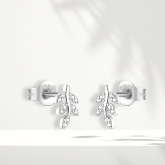 White Silver Earrings