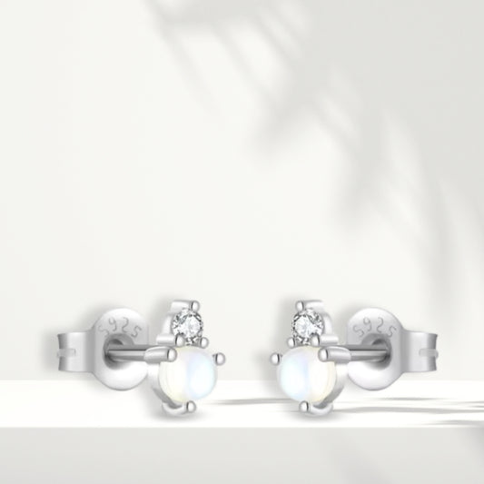 White Silver Earrings