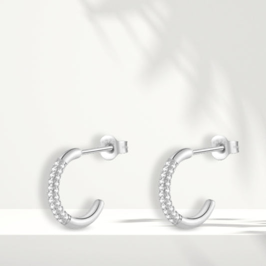 White Silver Earrings