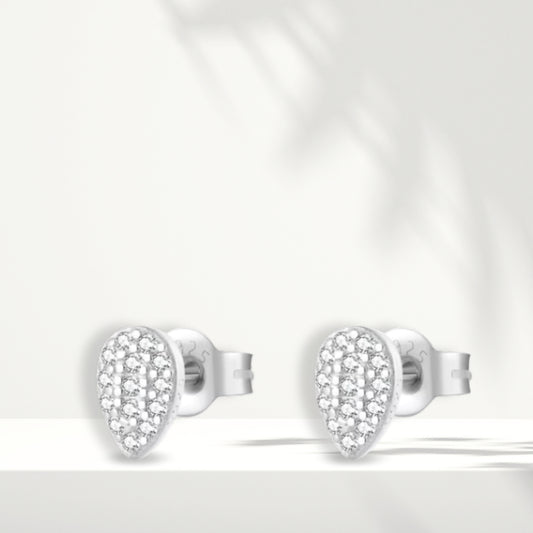 White Silver Earrings