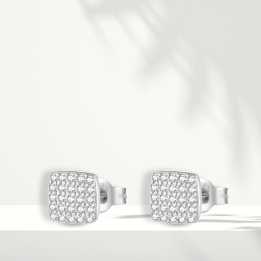 White Silver Earrings