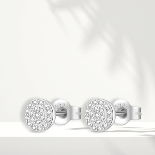 White Silver Earrings