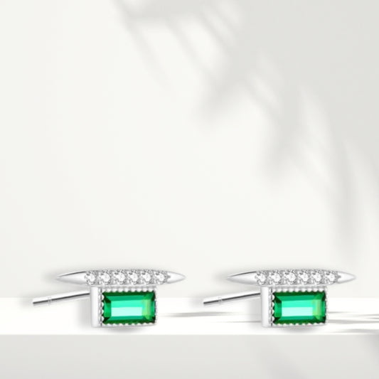 White Silver Earrings