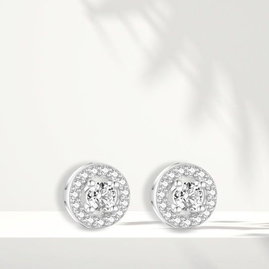 White Silver Earrings