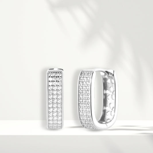 White Silver Earrings