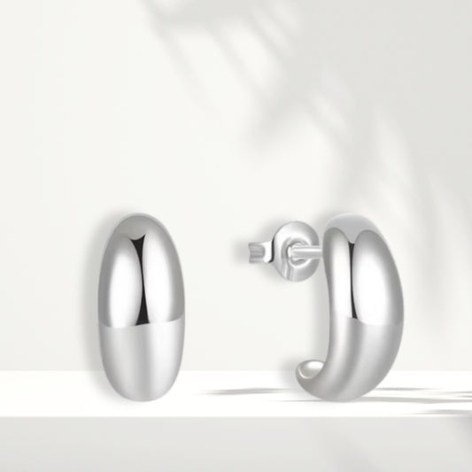 White Silver Earrings