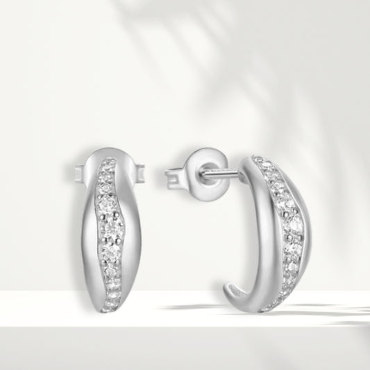 White Silver Earrings