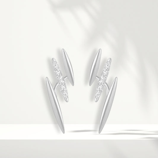 White Silver Earrings