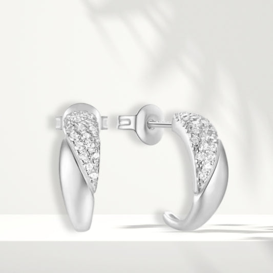 White Silver Earrings