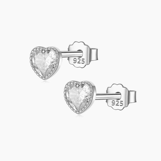 White Silver Earrings