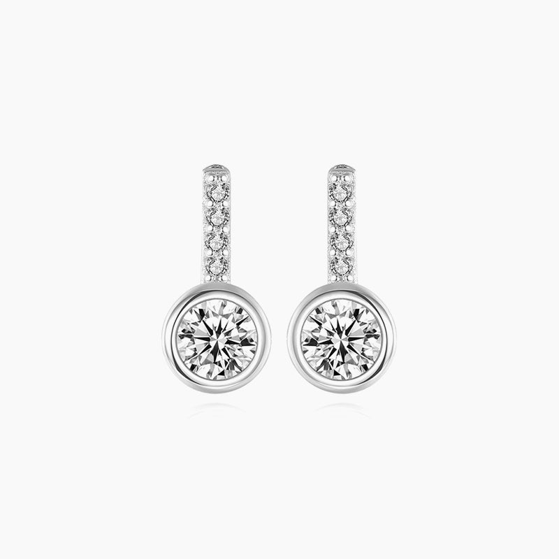 White Silver Earrings