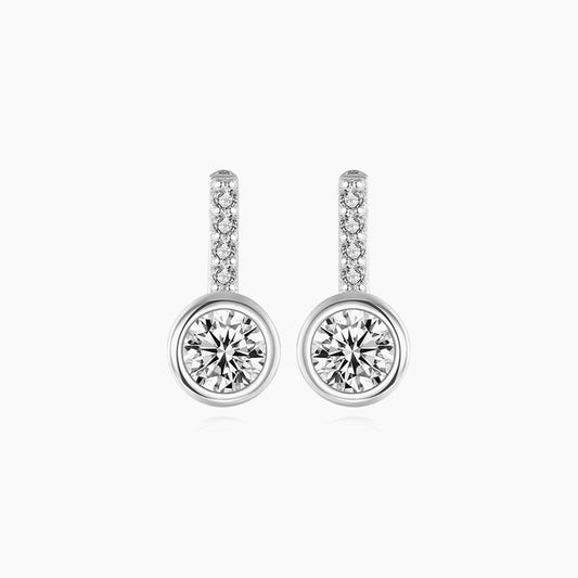 White Silver Earrings