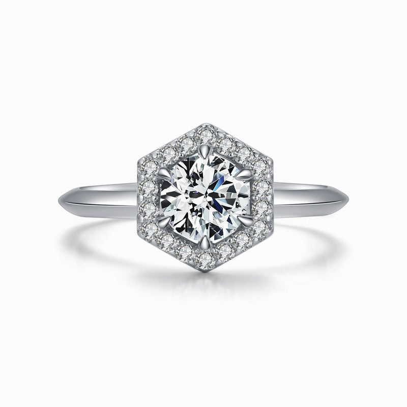 Anello in argento bianco