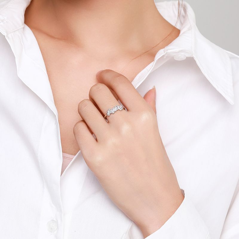 White Silver Ring